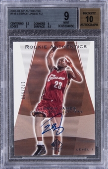 2003-04 SP Authentic #148 LeBron James Signed Rookie Card (#172/500) – BGS MINT 9/BGS 10